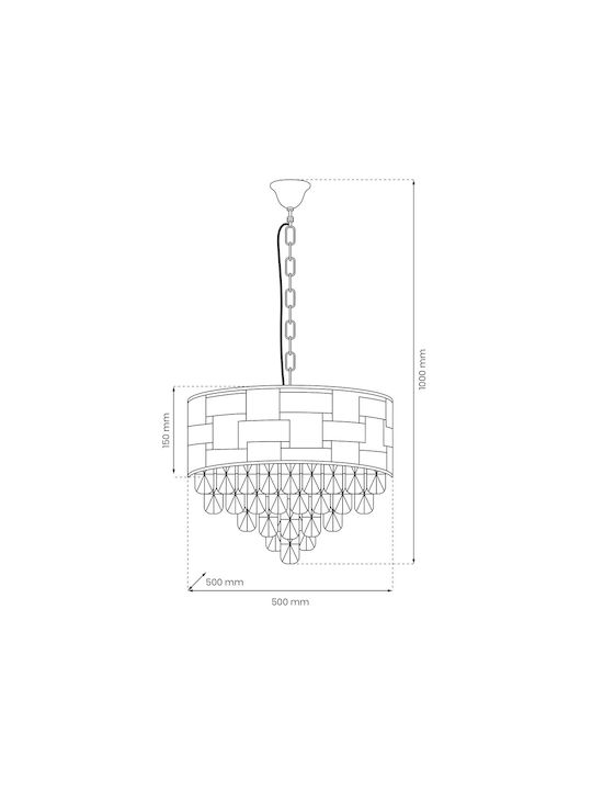 Eko Light LUXURIA Πολυέλαιος 9xE14 Χρυσός 2222