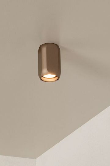 Lucide Lightning Braga Μονό Σποτ με Ντουί GU10 σε Καφέ Χρώμα