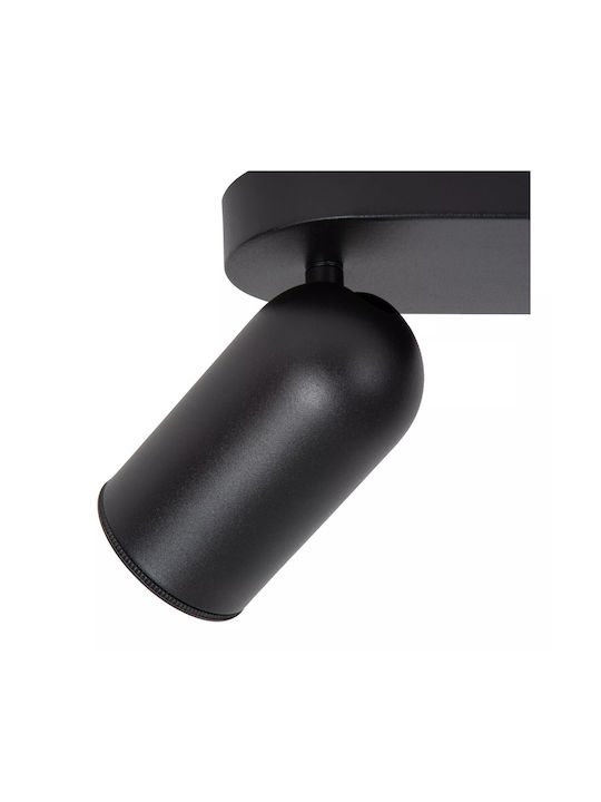 Lucide Lightning Punch Spot mit 4 Lichtern in Schwarz Farbe