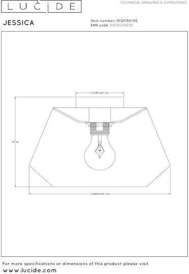 Lucide Lightning Flush Plafonieră de Tavan Neagră cu Soclu E27