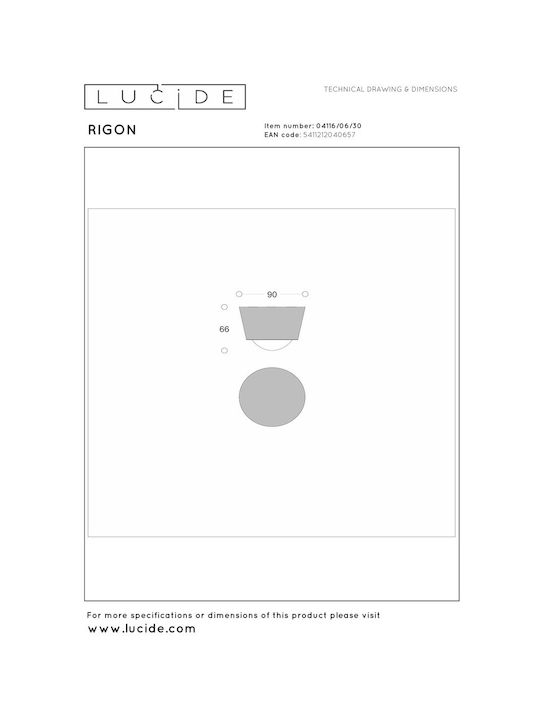 Lucide Lightning Rigon Πλαφονιέρα Οροφής Μαύρη με Ενσωματωμένο LED