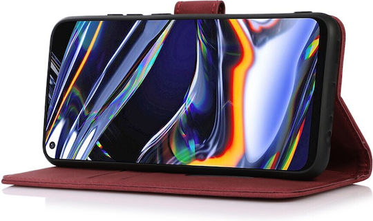 Khazneh Litchi Skin Texture Back Cover Leather Magnetic Red (Redmi Note 14S)