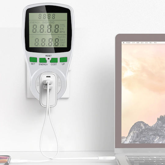 Energy Meter Socket Idealstore Saveenergy Digital Energy Consumption Setting Cost Kwh Setting Consumption Monitoring Large Display Energy Consumption Scheduling Maximum Power 3680 W Color White