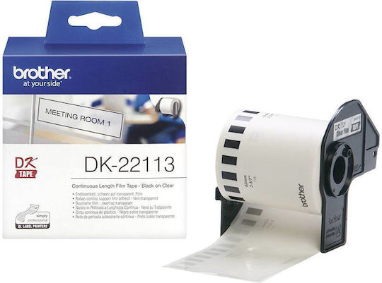 Brother Etikettendrucker-Band 15,2m x 62mm in Transparent Farbe Kompatible Reihe mit Brother DK