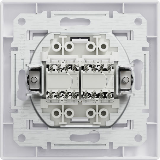 Schneider Electric Asfora Double Network Socket RJ45 Cat5 White EPH4400121