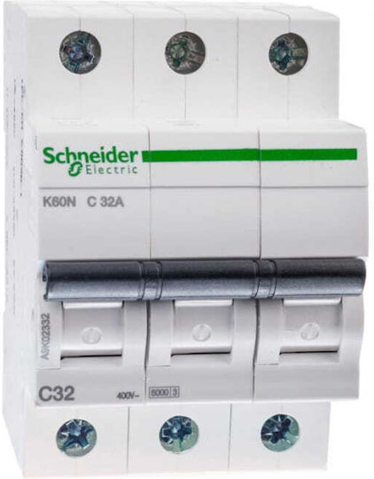 Schneider Electric Αυτόματη Ασφάλεια 32A Τριπολική AC A9K02332