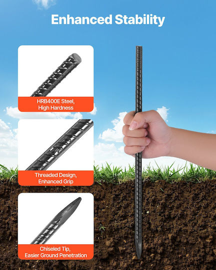 Vevor 16 Inch 16 Pieces Heavy Duty Straight Galvanized Ground Anchor Reinforcement Posts