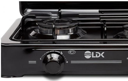 LDK Living Outdoors Amorfo Liquid Gas Countertop Triple Burner Black