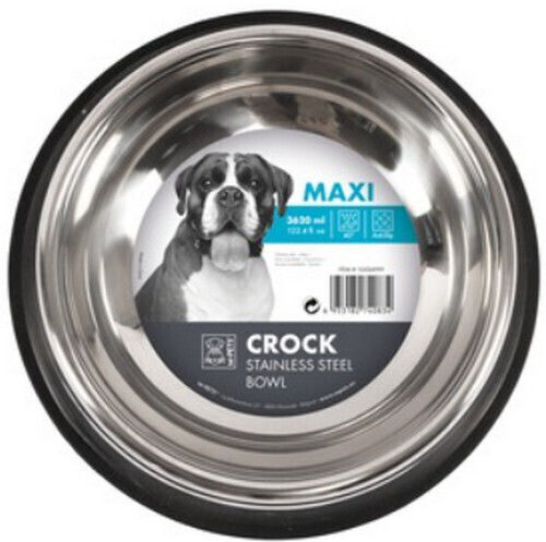 M-Pets Ανοξείδωτο Μπολ Φαγητού για Σκύλο & Γάτα 3.62lt σε Ασημί Χρώμα