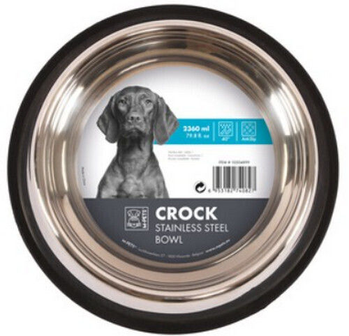 M-Pets Ανοξείδωτο Μπολ Φαγητού για Σκύλο & Γάτα 3.62lt σε Ασημί Χρώμα