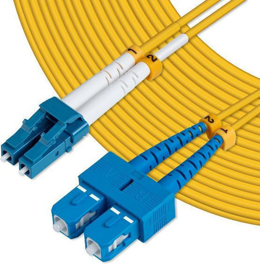 Microconnect Optische Faser Ethernet-Netzwerkkabel 1m Gelb 1Stück