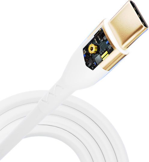 3MK Cablu HyperSilicone USB 2.0 USB-C Masculin - USB-C 100W Alb 2m 3MK4022