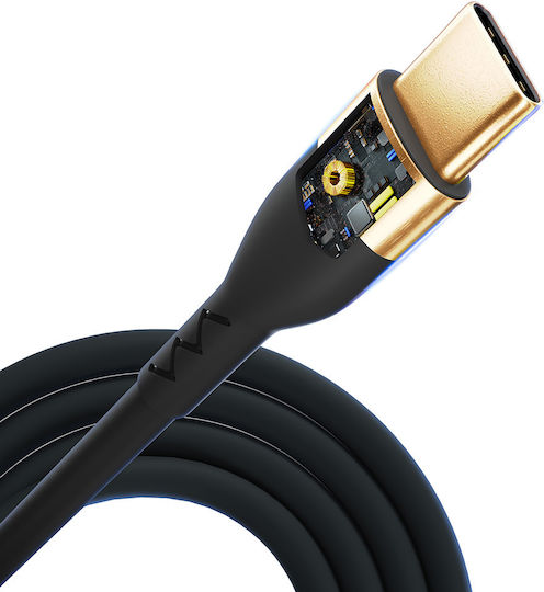 3MK HyperSilicone USB 2.0 Kabel USB-C männlich - USB-C 100W Schwarz 2m 3MK4023