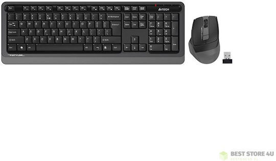 A4Tech FStyler Ασύρματο Σετ Πληκτρολόγιο & Ποντίκι Αγγλικό US Γκρι