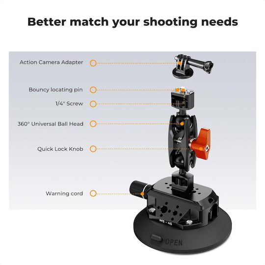 K&F Concept MS45 Suction Cup Ballhead Magic Arm KF31.100