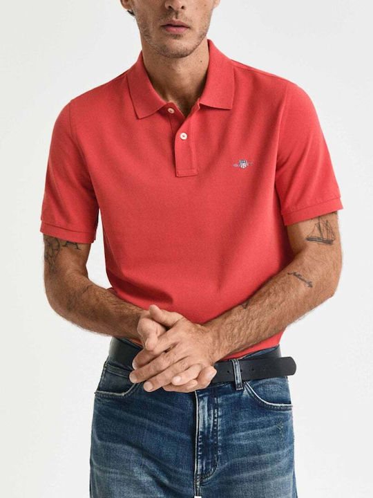 Polo Short Sleeve Blouse Brick Red