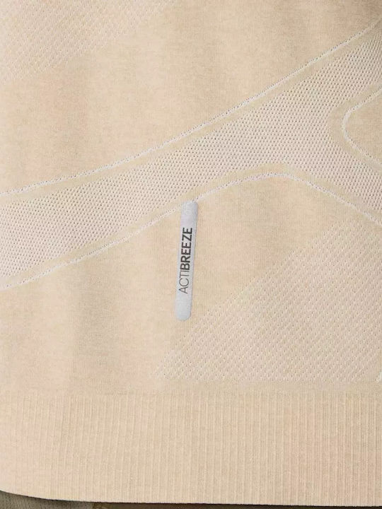 Road Seamless Athletic T-shirt Beige