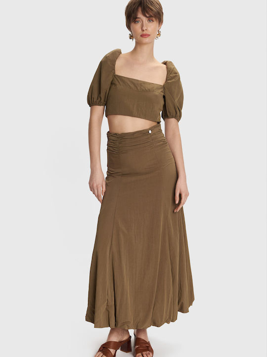 Pentru Femei Crop Top Brown