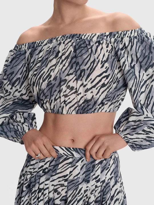 Γυναικείο Crop Top Βαμβακερό Λευκό