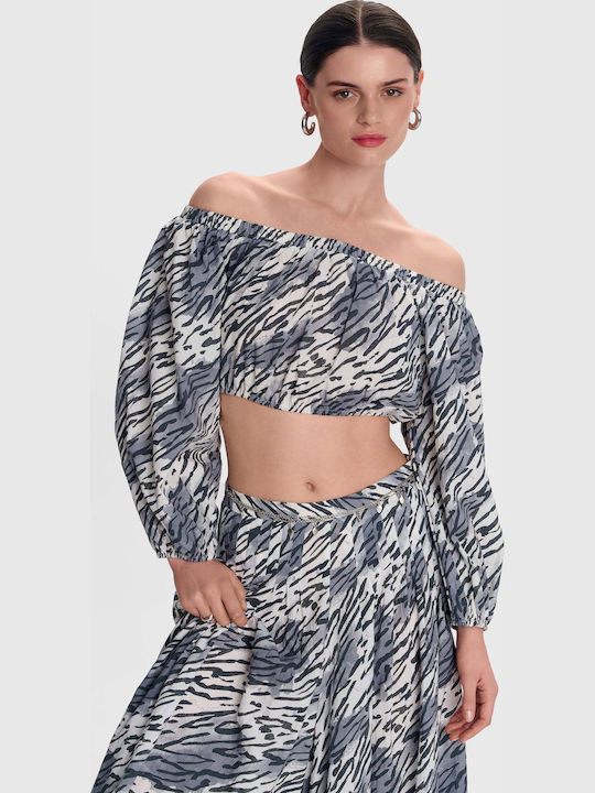 Γυναικείο Crop Top Βαμβακερό Λευκό