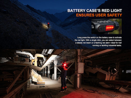Fenix Rechargeable Headlamp LED IP66 with Maximum Brightness 1300lm Black