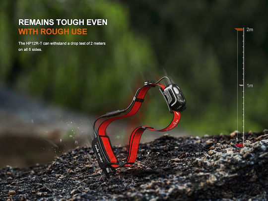 Fenix Rechargeable Headlamp LED IP66 with Maximum Brightness 1300lm Black