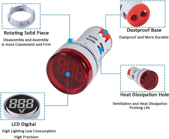 Sinotimer Voltmetru Panou Electric Digital Monofazic