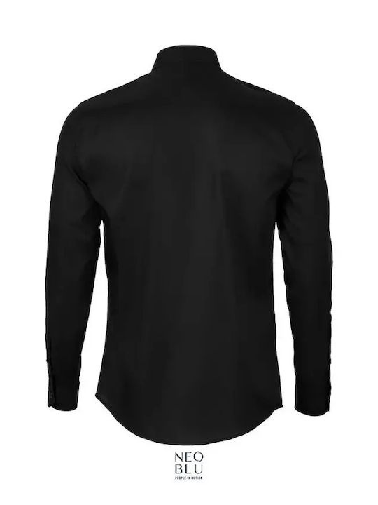 Long-sleeved Cotton Shirt Deep Black