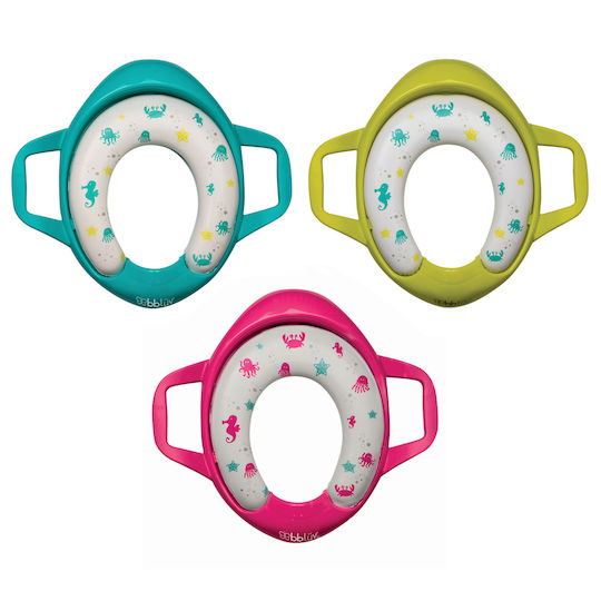 Bbluv Toddler Toilet Seat with Handles and Blue Cushion