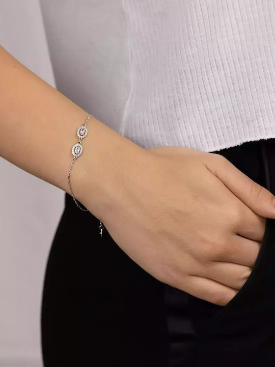 Women's Bracelet Rosette made of Silver with Zircon