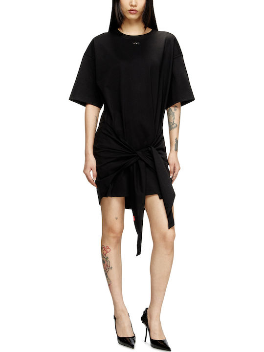 Mini Evening Dress Drape Black