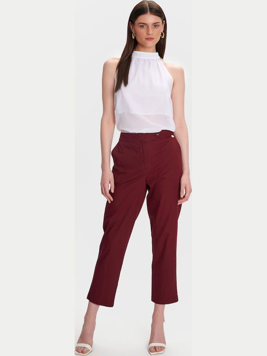 Women's Fabric Trousers Red