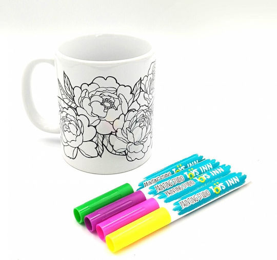 Arts & Crafts Toys Stnux Peonies Flowers Coloring Mug