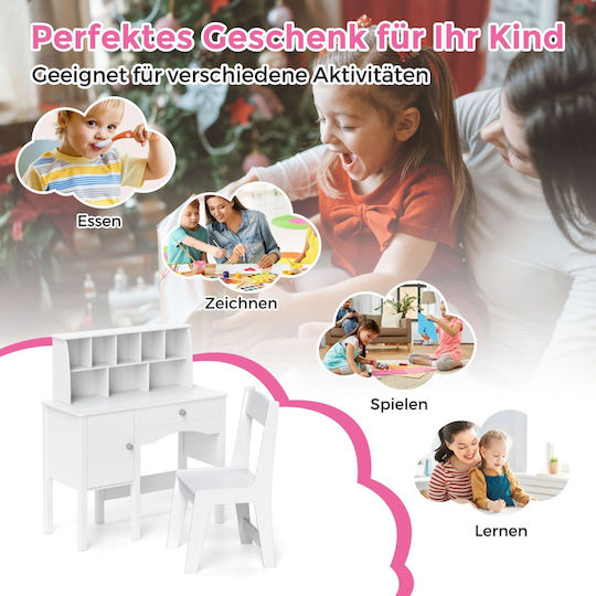 Kids Desk made of Melamine White 79x34x91cm