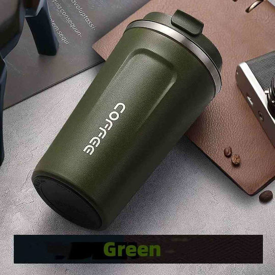 Uncle George Ποτήρι Θερμός Ανοξείδωτο / Αλουμίνιο BPA Free 510ml Επιστόμιο Χακί με Επιστόμιο