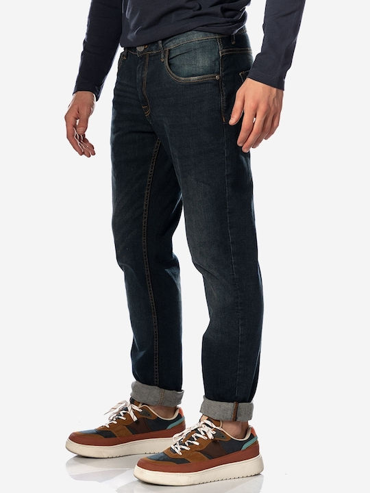 Herren Jeanshose Elastisch Slim Fit Marineblau
