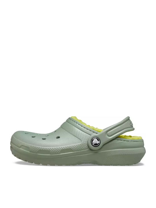 Kids Slippers Green Classic Lined Clog