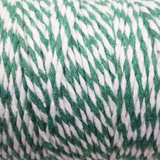 Polyester Schnürsenkel Zweifarbige Weiß-Grüne 2mm 70m 11-07