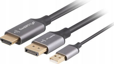 Lanberg Cable DisplayPort male - HDMI male 1.8m Black (CA-HDDP-20CU-0018-BK)