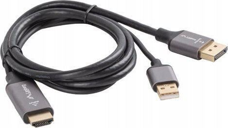 Lanberg Cable DisplayPort male - HDMI male 1.8m Black (CA-HDDP-20CU-0018-BK)