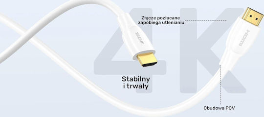 Unitek HDMI 2.0 Premium High Speed 4K 60Hz HDR Kabel HDMI-Stecker - HDMI-Stecker 1m Weiß