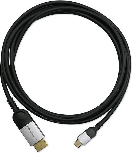 Qoltec Кабел HDMI Мъжки - USB-C Мъжки 2м Черен