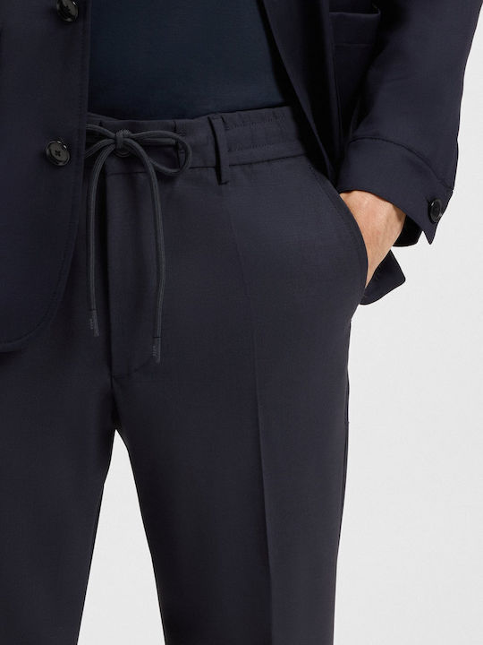 Men's Trousers Chinos Elastic Regular Fit Dark Blue