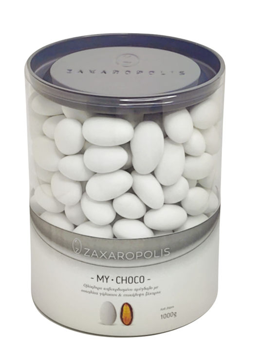 Zaxaropolis Κουφέτα Αμυγδάλου My Choco σε Σχήμα Κλασικό με Γεύση Φράουλα Λευκό 1000gr