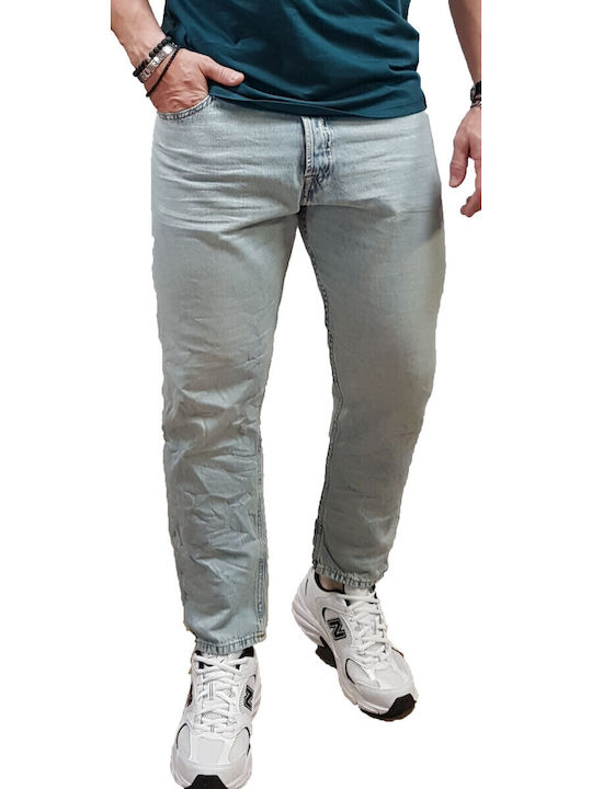 Frank Ανδρικό Παντελόνι Τζιν με Loose Tapered Εφαρμογή Blue Denim
