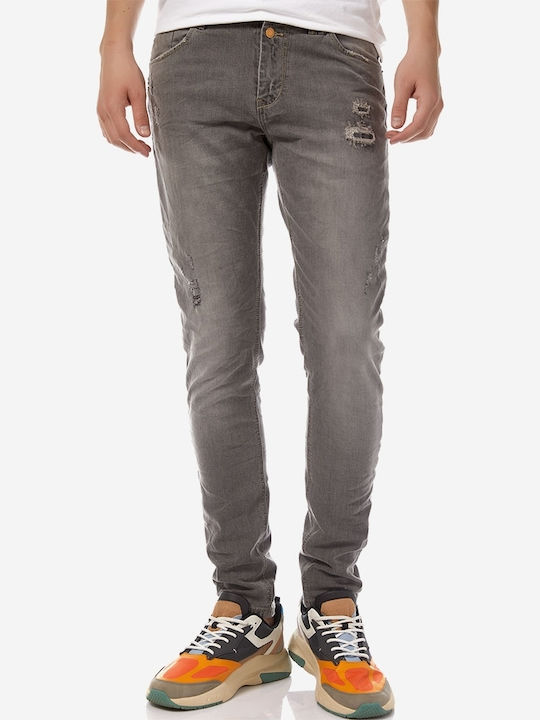 Herren Jeanshose Elastisch mit Slim Passform Gray