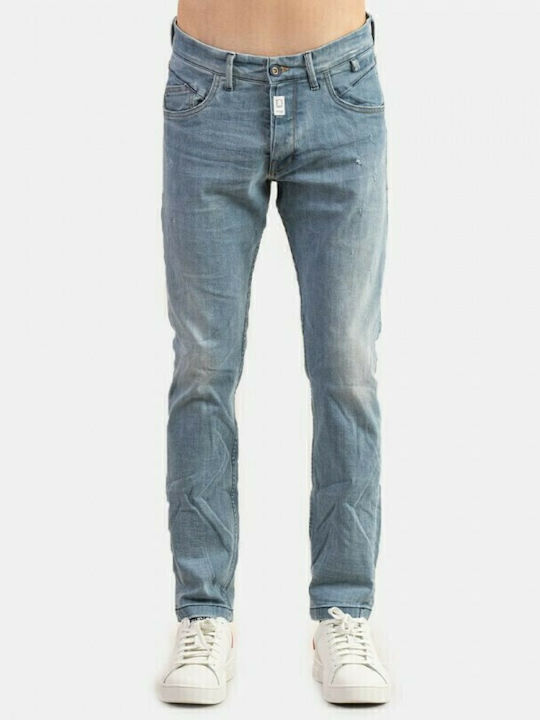 Ανδρικό Παντελόνι Τζιν Ελαστικό με Skinny Εφαρμογή Μπλε