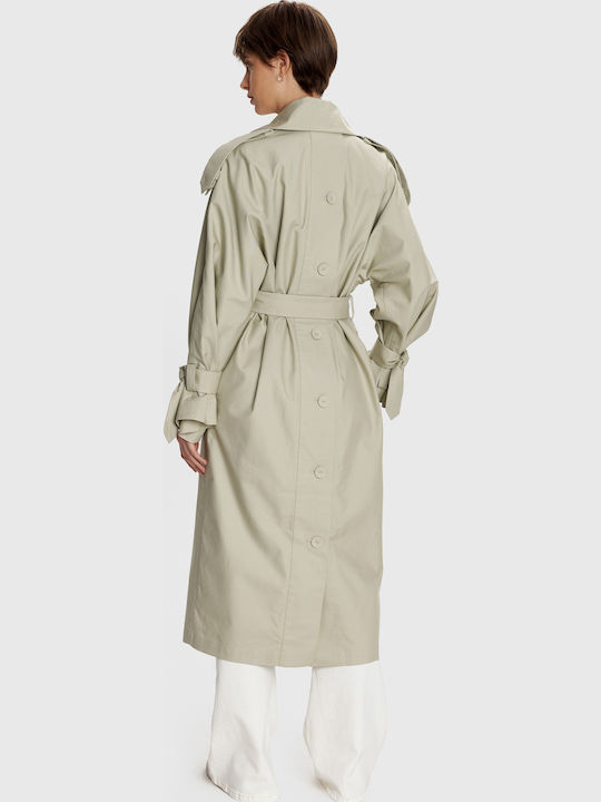 Women's Green Trench Coat