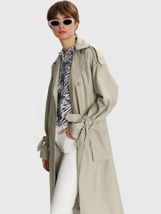 Women's Green Trench Coat