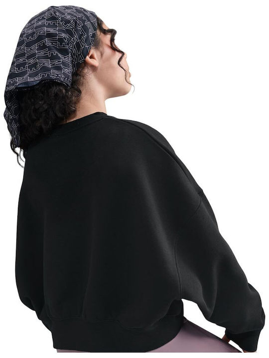 Fleece Παιδικό Φούτερ Cropped Μαύρο Sportswear